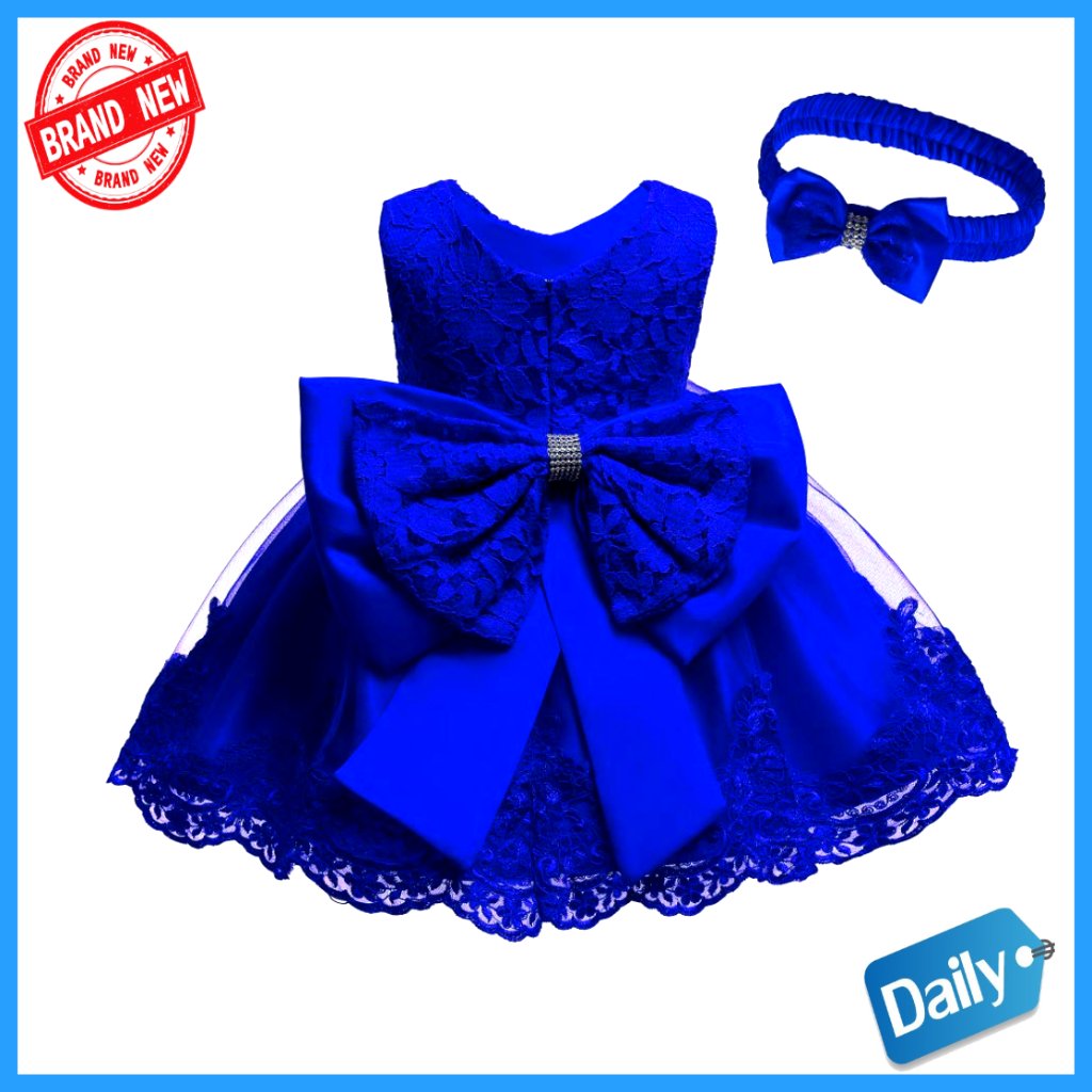 Toddler Girls Lace Pageant Dress With Headband, Size 0-2t, Formal Occasion